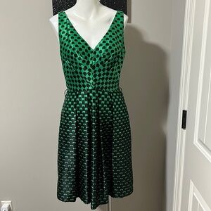 Eva Franco Green and Black Patterned Dress